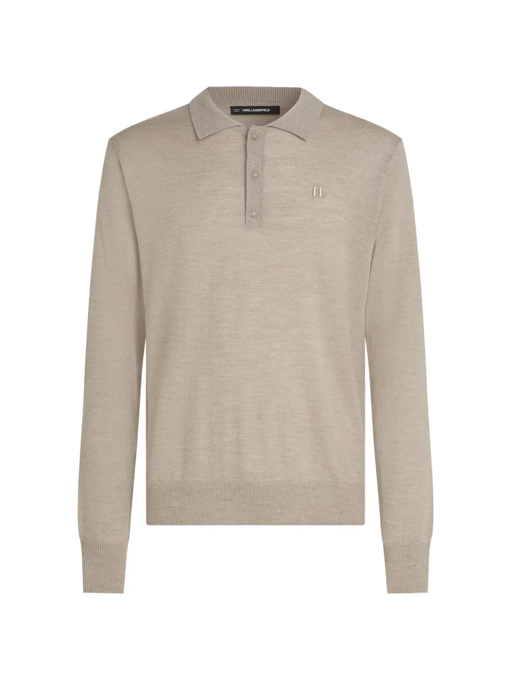 Karl Lagerfeld long-sleeved polo shirt - Toni neutri
