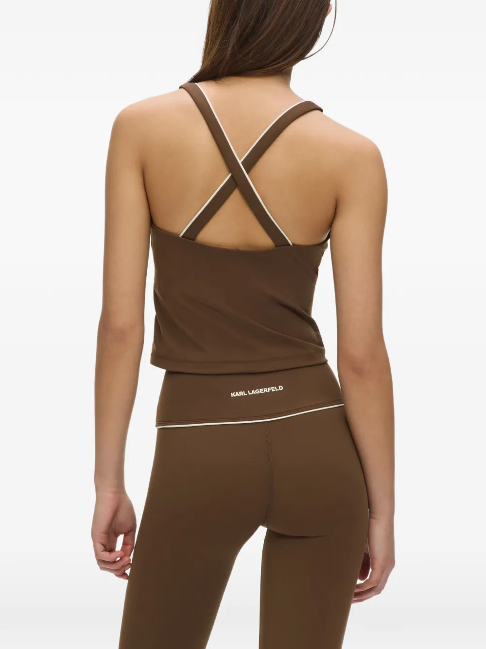 Karl Lagerfeld Top met contrasterende afwerking Bruin