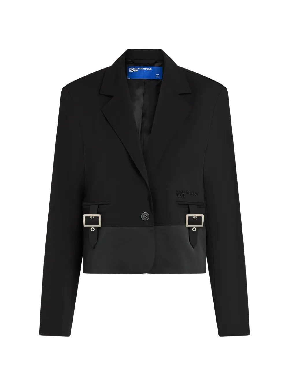 Karl Lagerfeld Jeans buckle-detail cropped blazer - Nero