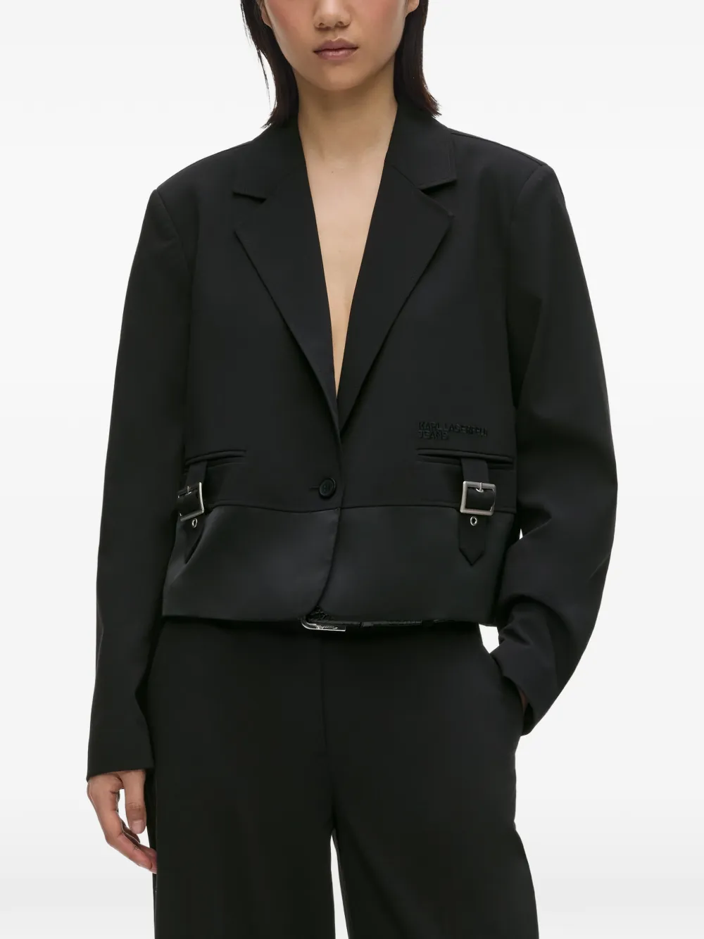 Karl Lagerfeld Jeans Blazer met gespdetail Zwart