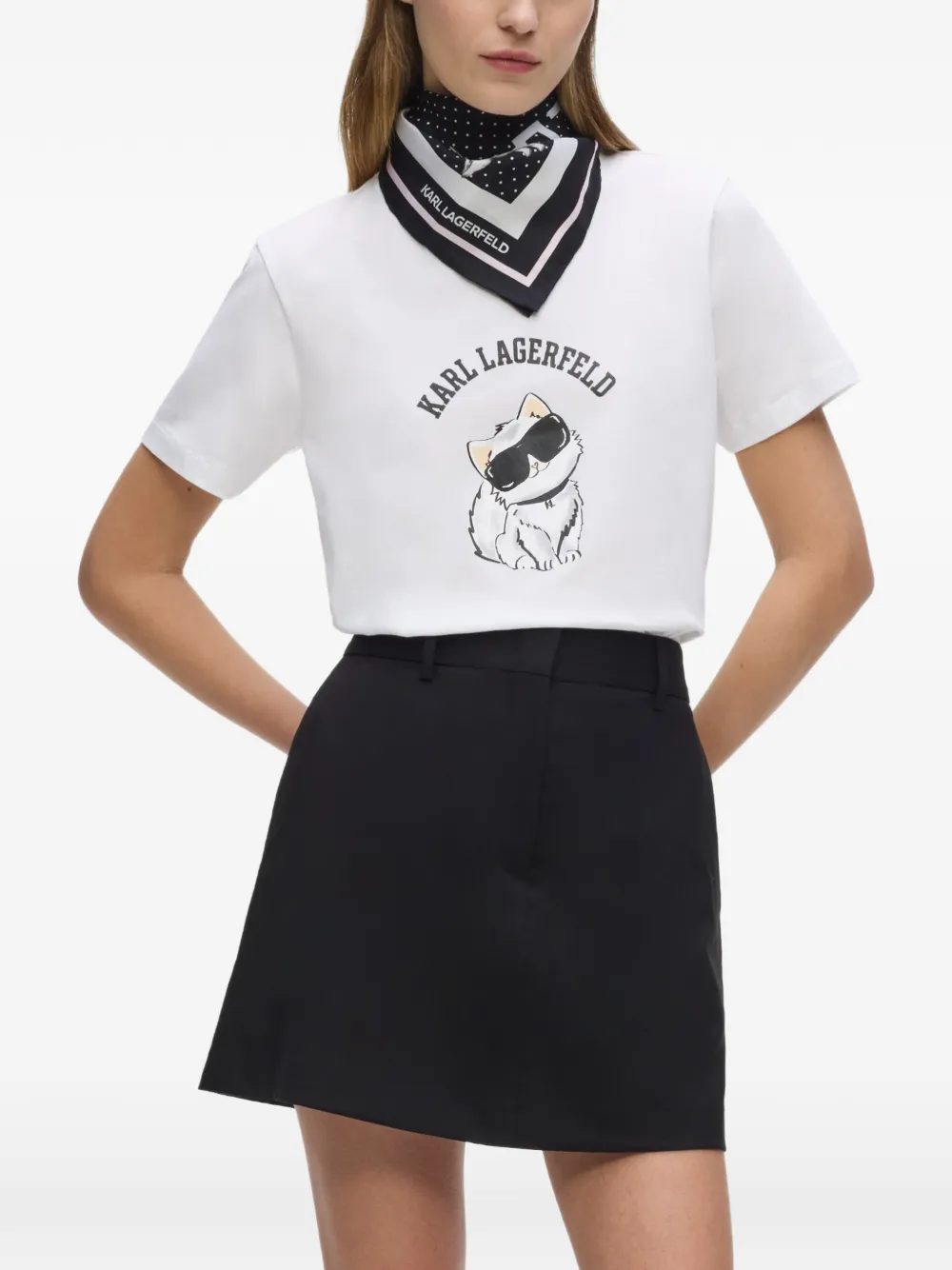 Karl Lagerfeld Ikon Choupette T-shirt Wit