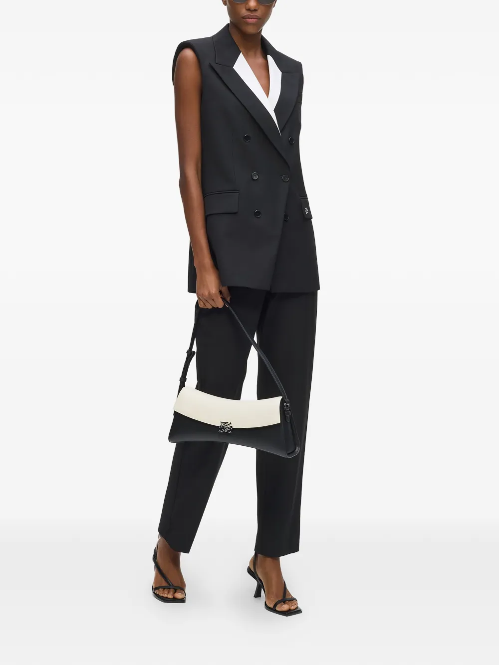 Karl Lagerfeld K Autograph Twist langwerpige schoudertas Zwart