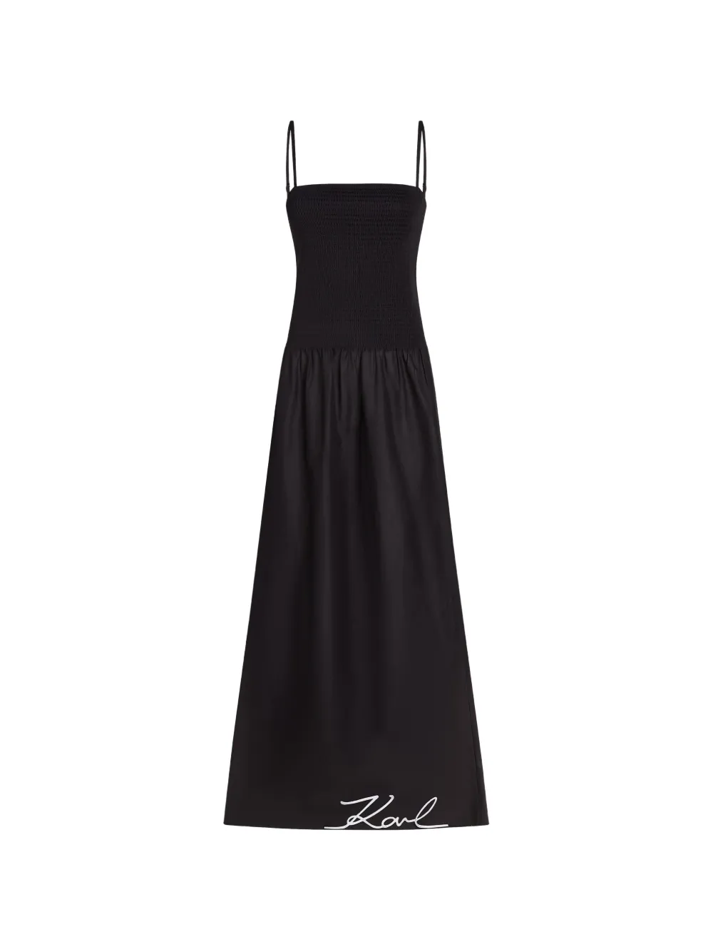 Karl Lagerfeld shirred maxi beach dress - Schwarz