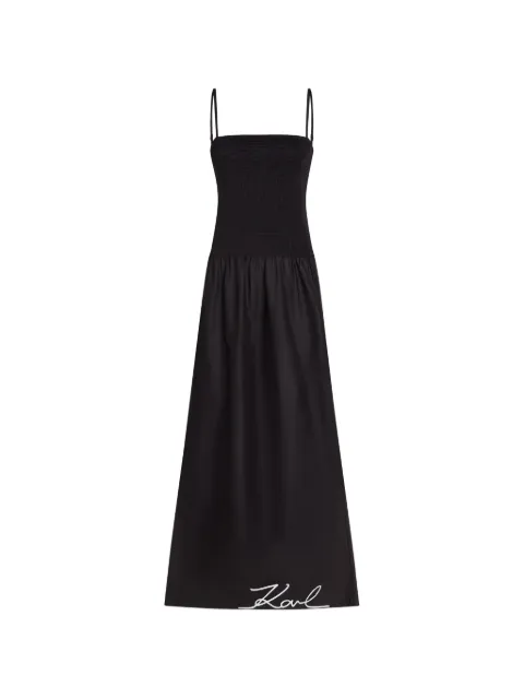 Karl Lagerfeld maxi shirred beach dress