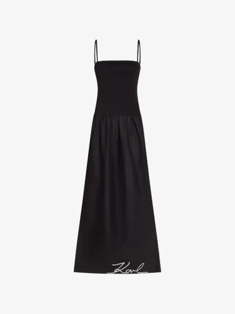 Karl Lagerfeld maxi shirred beach dress