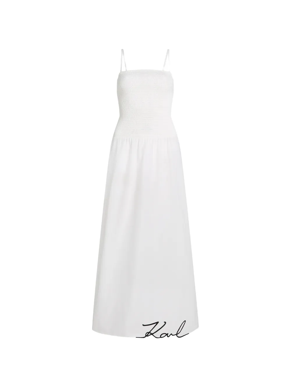 Karl Lagerfeld smocked beach dress - Bianco