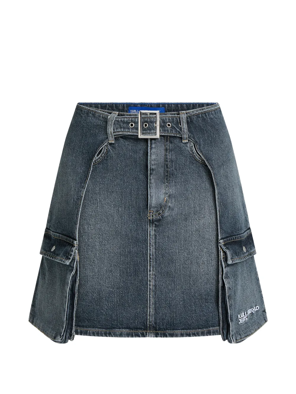 Karl Lagerfeld Jeans buckle cargo mini skirt - Blu
