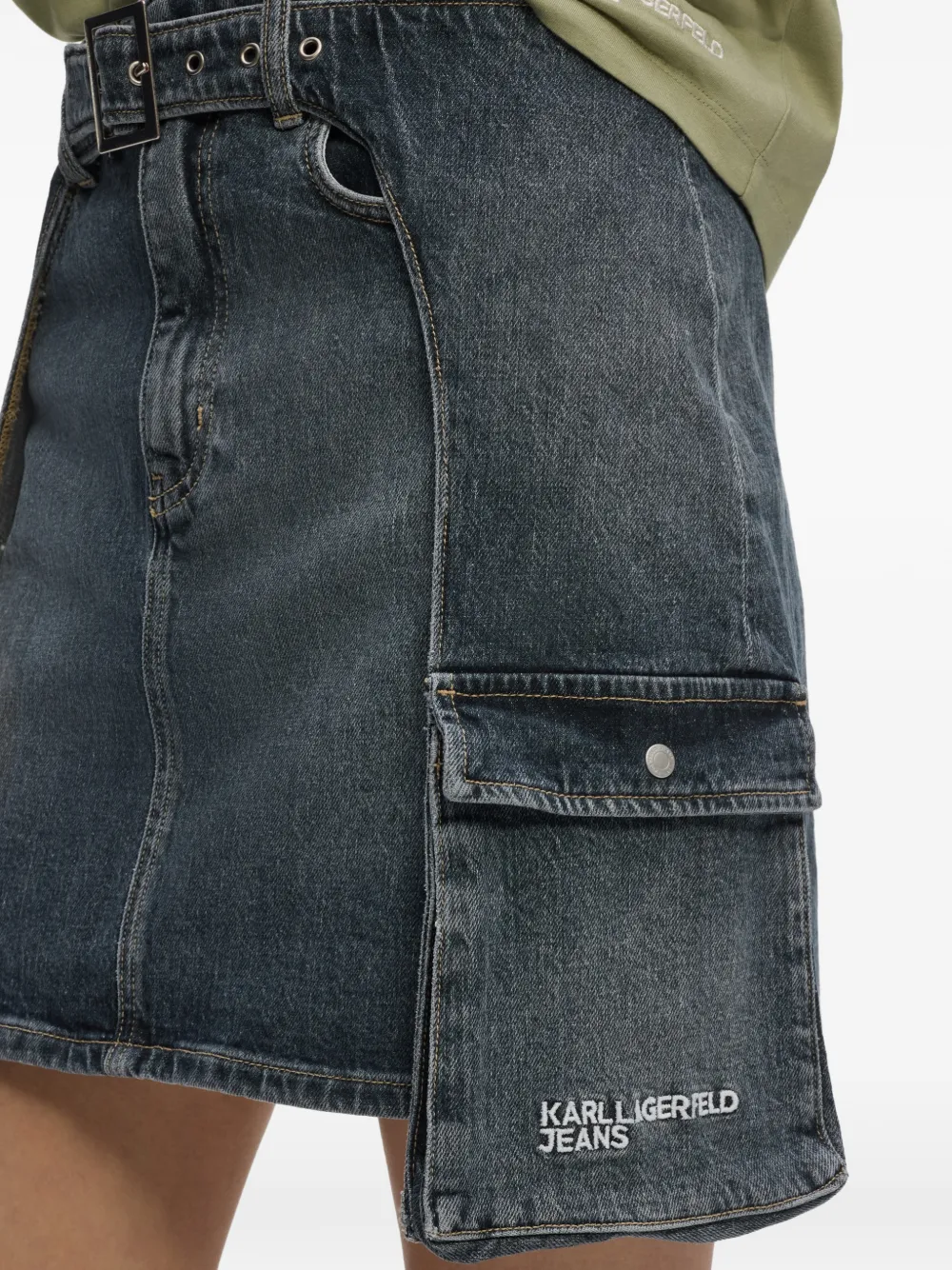 Karl Lagerfeld Jeans Cargo mini- rok met gesp Blauw