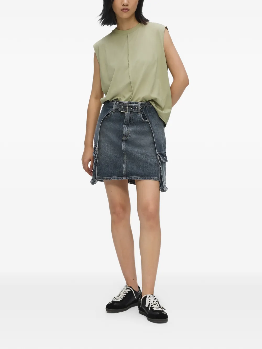 Karl Lagerfeld Jeans Cargo mini- rok met gesp Blauw