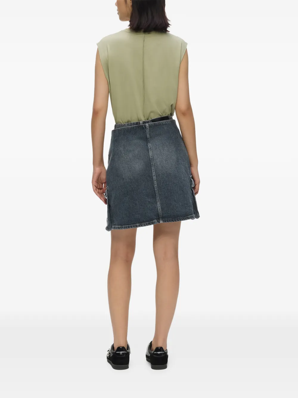 Karl Lagerfeld Jeans Cargo mini- rok met gesp Blauw