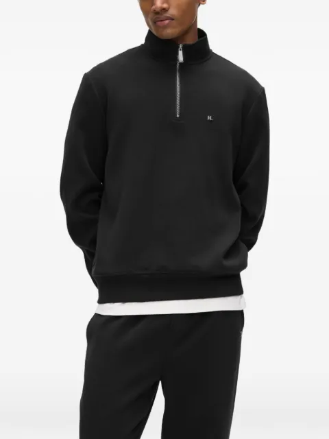 Karl Lagerfeld sudadera con placa del logo y cuarto de cierre