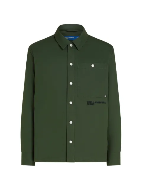 Karl Lagerfeld Jeans logo-embroidered cotton overshirt