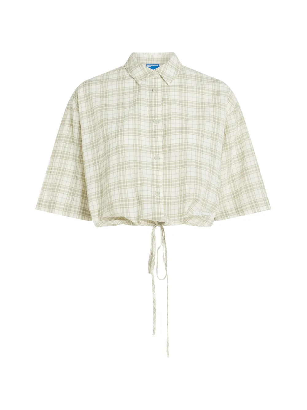 Karl Lagerfeld Jeans Camicia crop con coulisse - Bianco