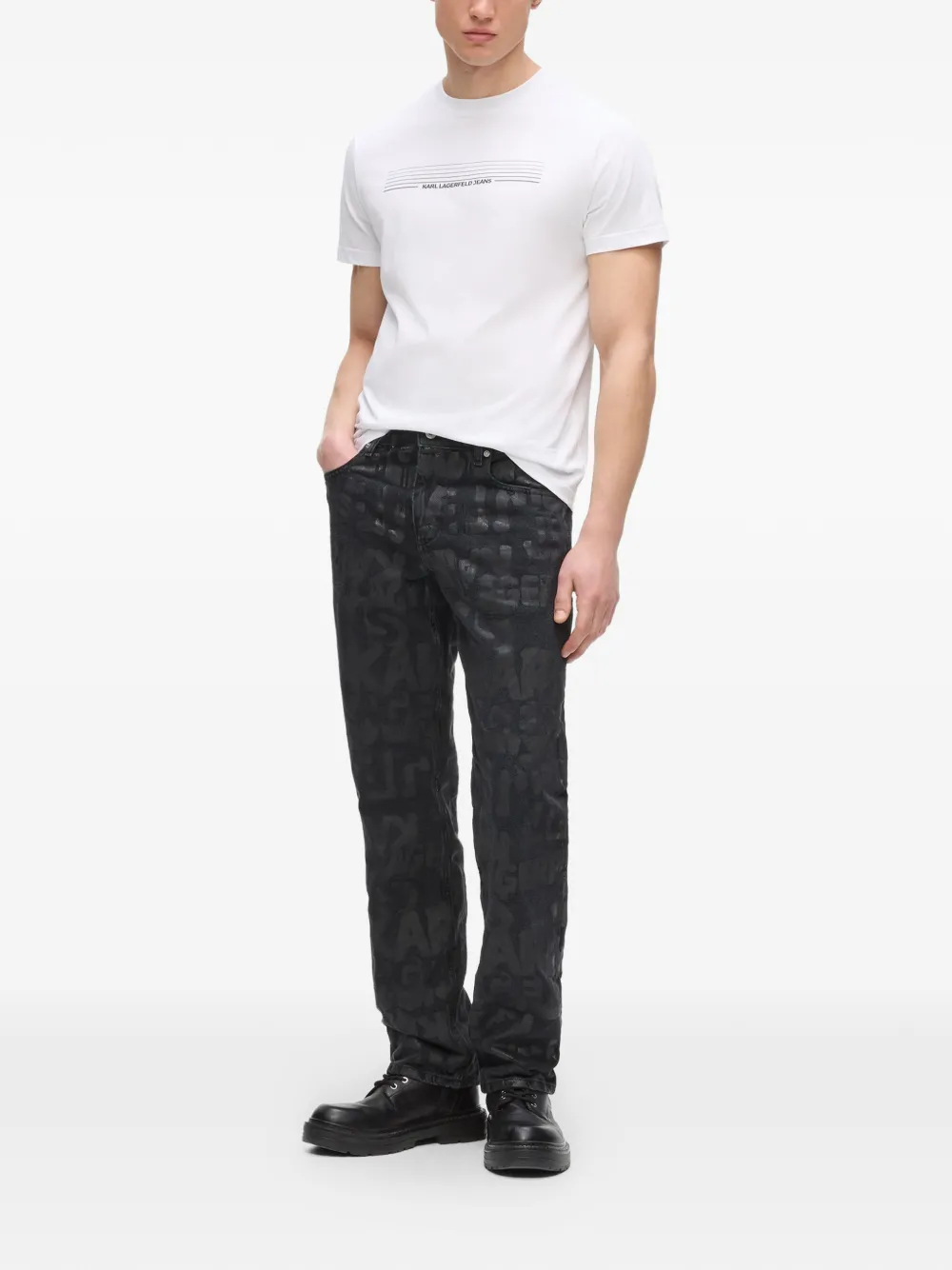 Karl Lagerfeld Jeans met logoprint Zwart