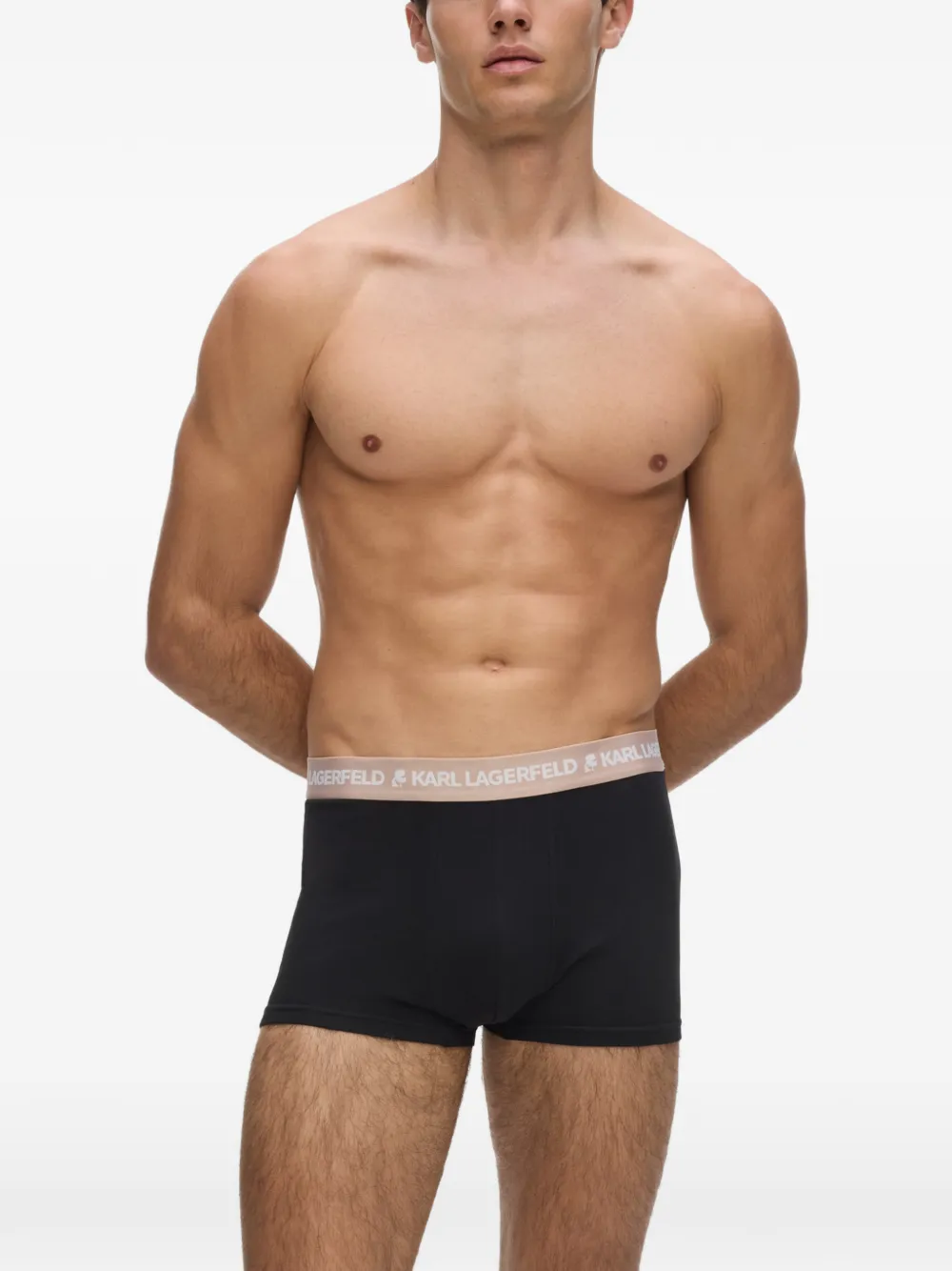 Karl Lagerfeld Drie boxershorts met logoband Zwart
