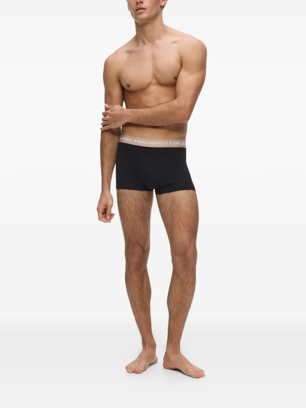 Karl Lagerfeld Drie boxershorts met logoband Zwart