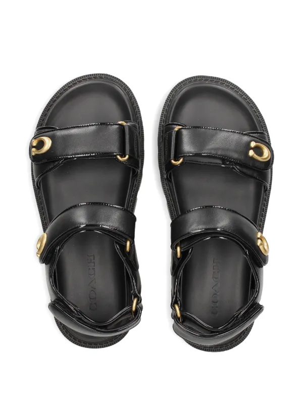 Coach Brynn logo-detail Sandals | Black | FARFETCH