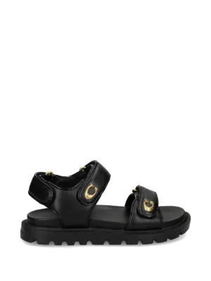 Acne Studios バックル レザーサンダル | ブラック | FARFETCH JP
