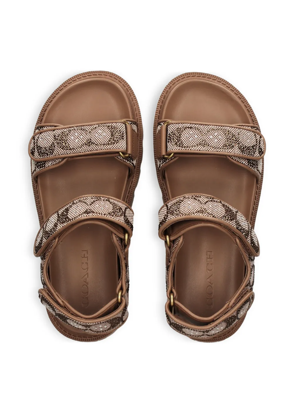 Coach Brynn logo sandals Beige