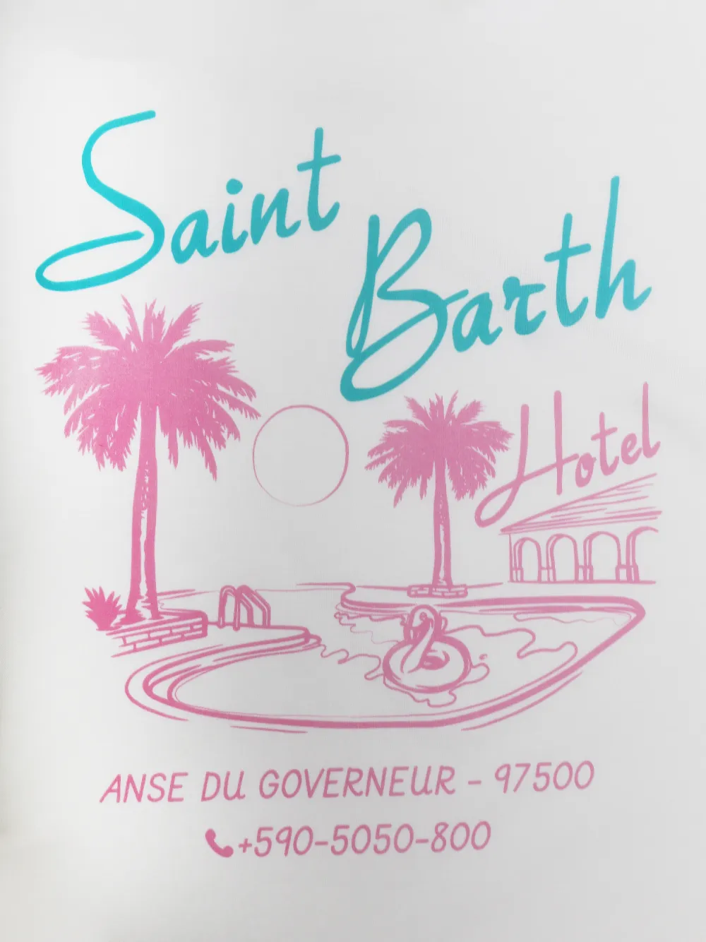 MC2 Saint Barth Mini-jurk met logoprint en franje Wit