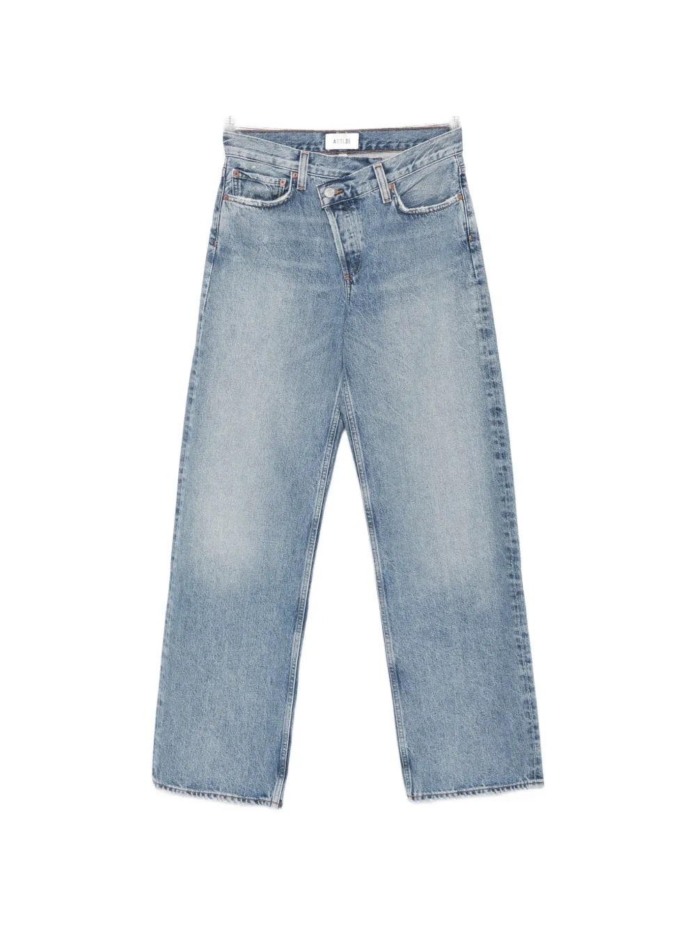 AGOLDE Arc crossover-waist whiskered jeans - Blu