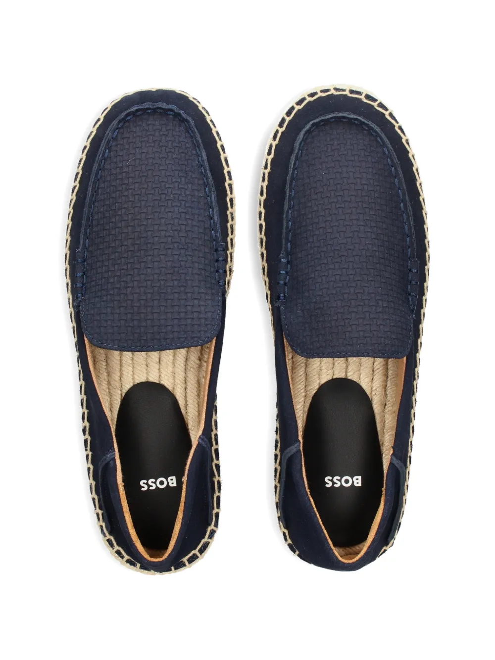 BOSS leather espadrilles Blauw