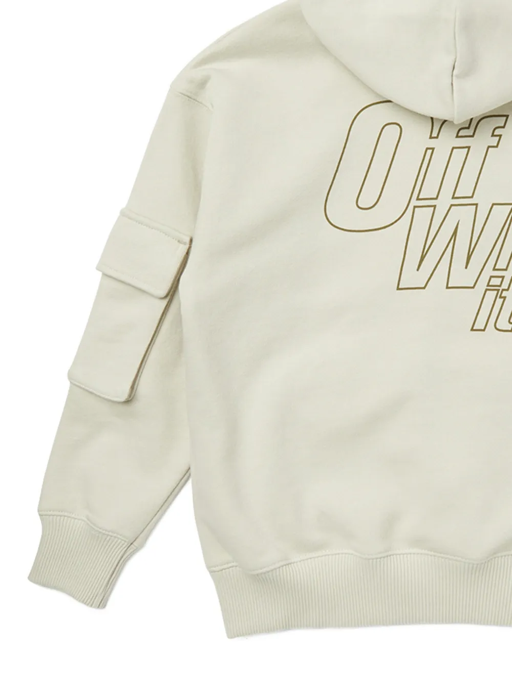 Off-White Kids Hoodie met grafische Arrow-print en zak Beige