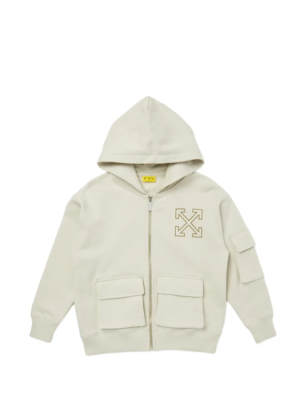 Off-White Kids arrow-graphic pocket hoodie - Toni neutri