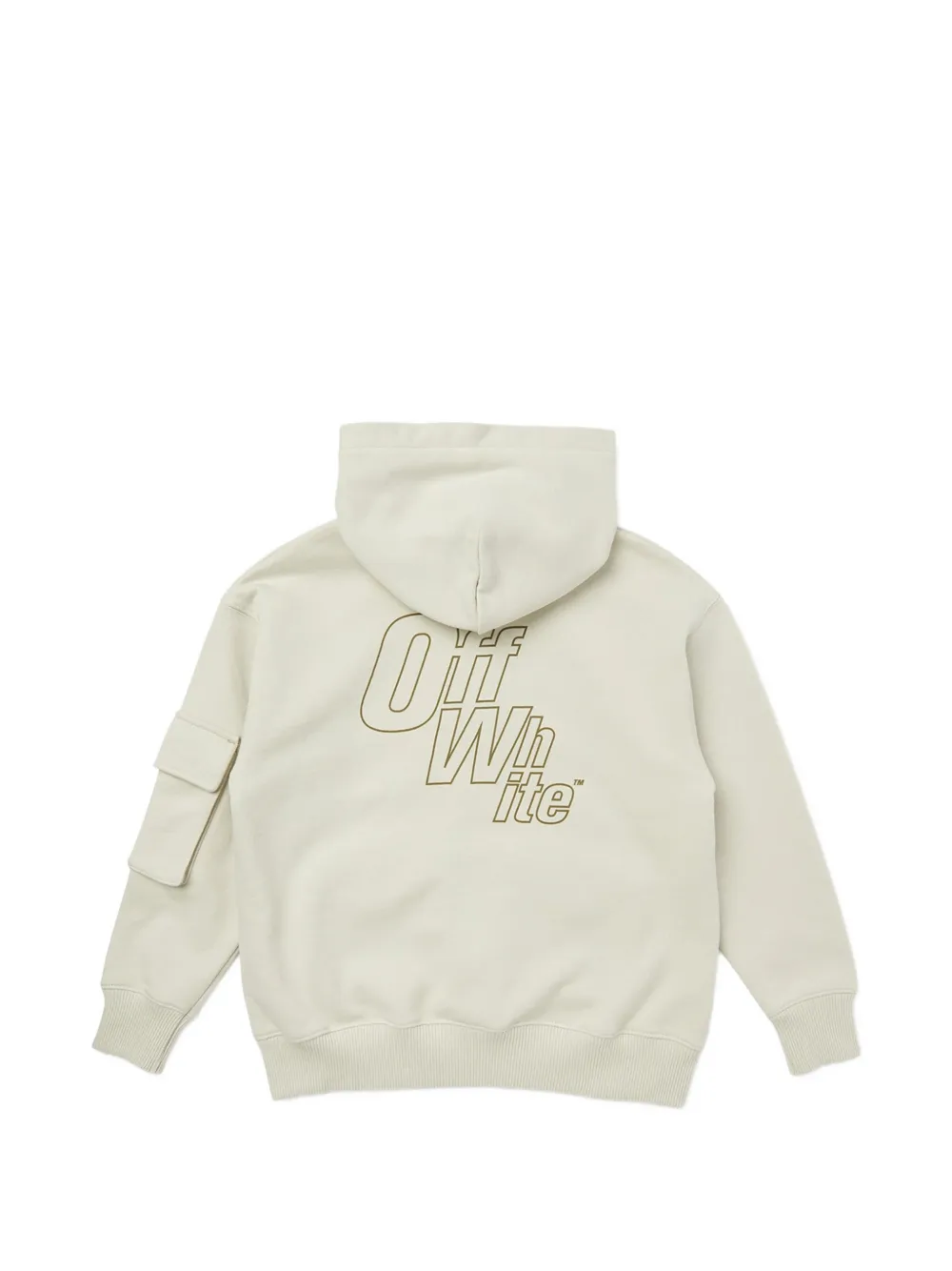 Off-White Kids Hoodie met grafische Arrow-print en zak Beige