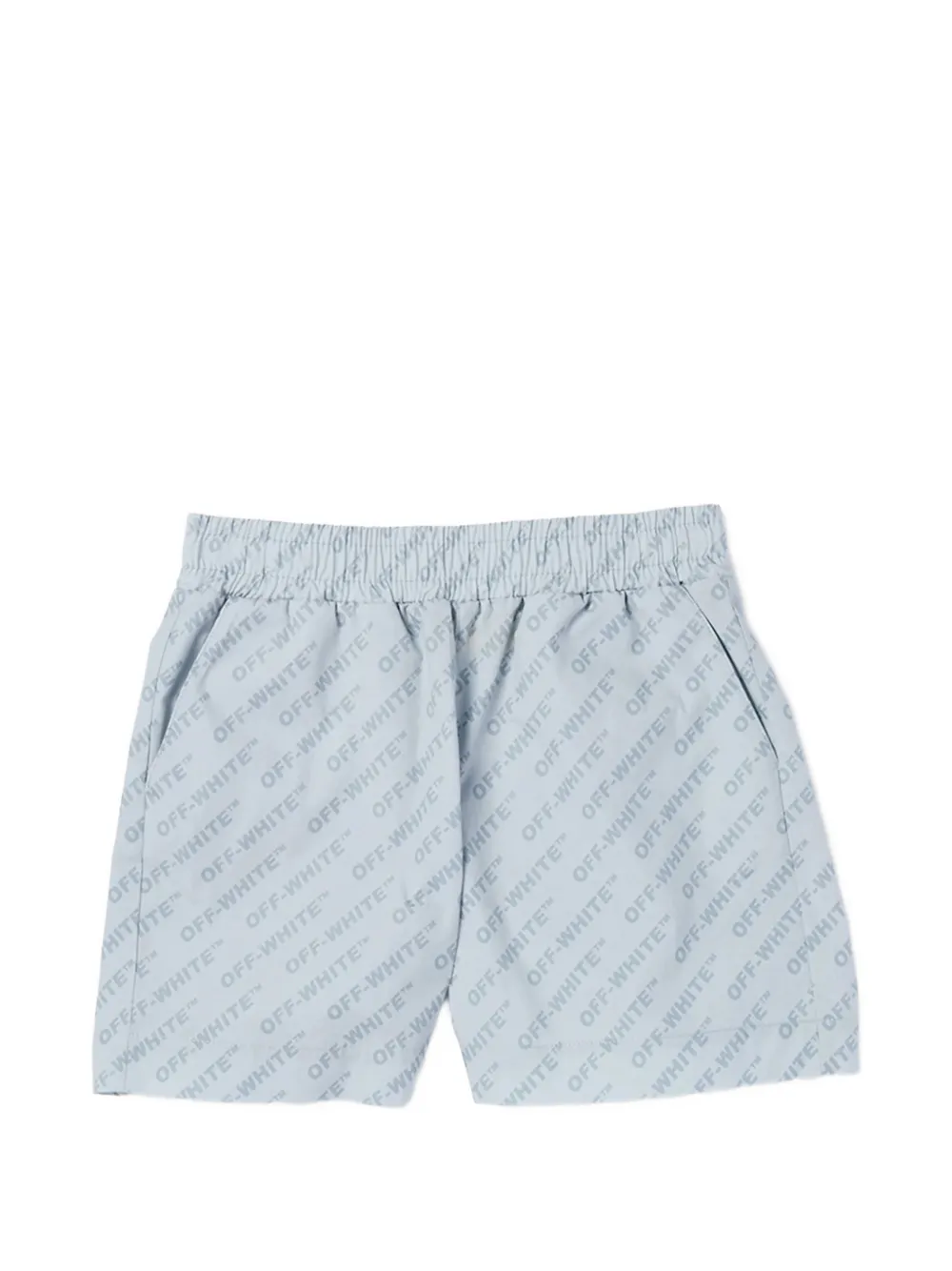 Off-White Kids logo-pattern shorts - Blu
