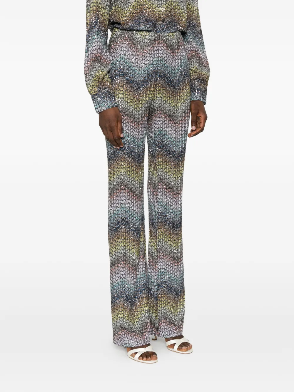 Missoni Flared broek met pailletten Blauw