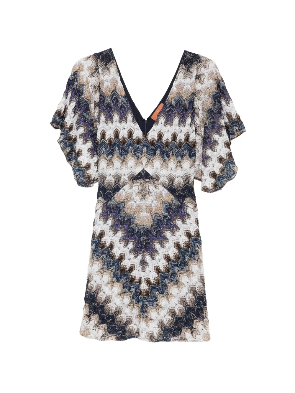 Missoni V-neck chevron mini dress - Bianco