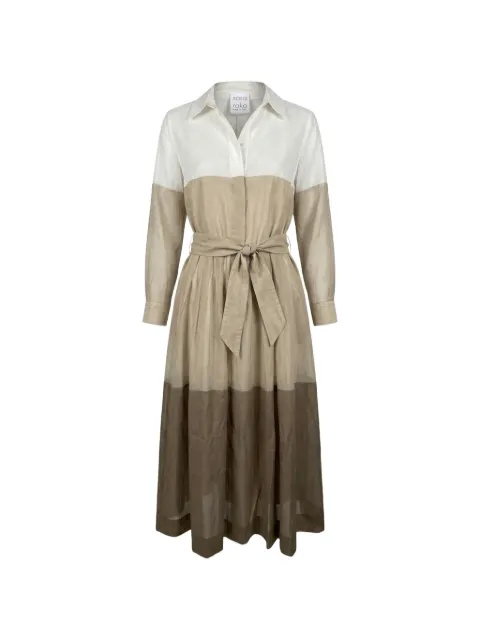 Sara Roka colourblock belted midi dress