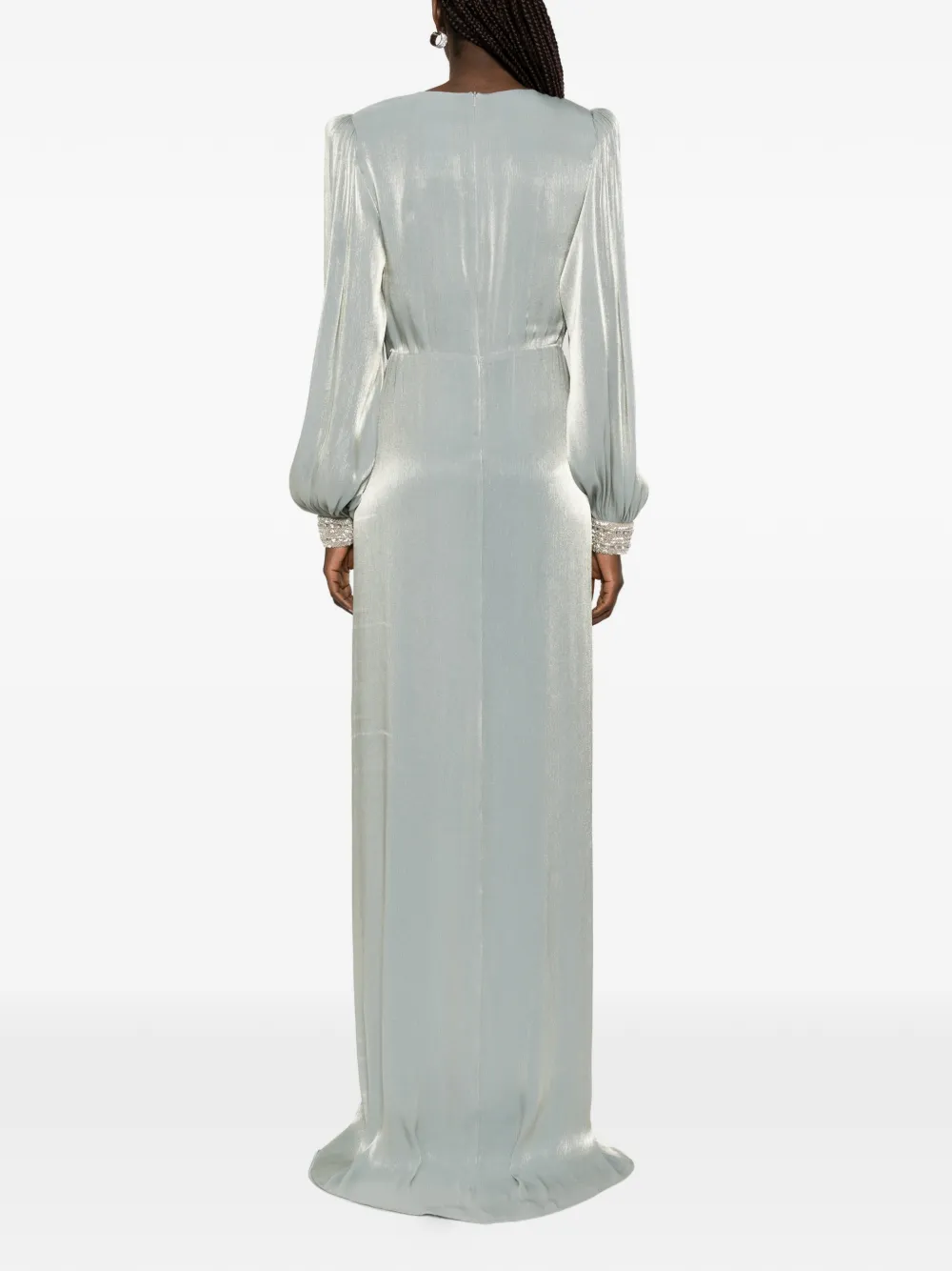 NISSA Chiffon maxi-jurk met gedraaid detail Groen