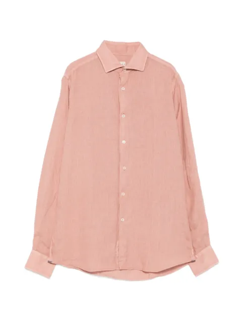Xacus linen spread-collar shirt