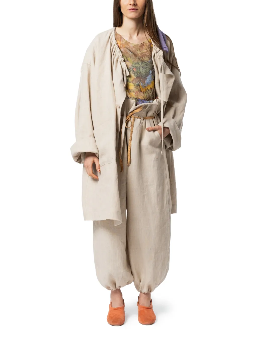 Anntian Trenchcoat met opgestikte zak Beige
