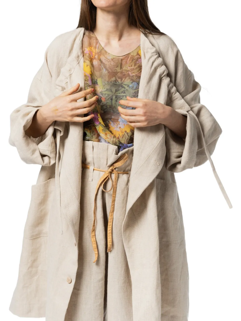 Anntian Trenchcoat met opgestikte zak Beige