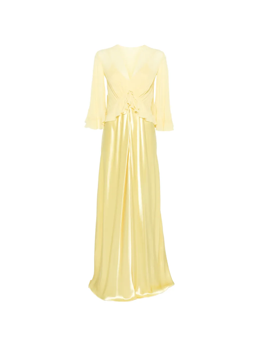 Alberta Ferretti ruffled-hem maxi dress - Giallo