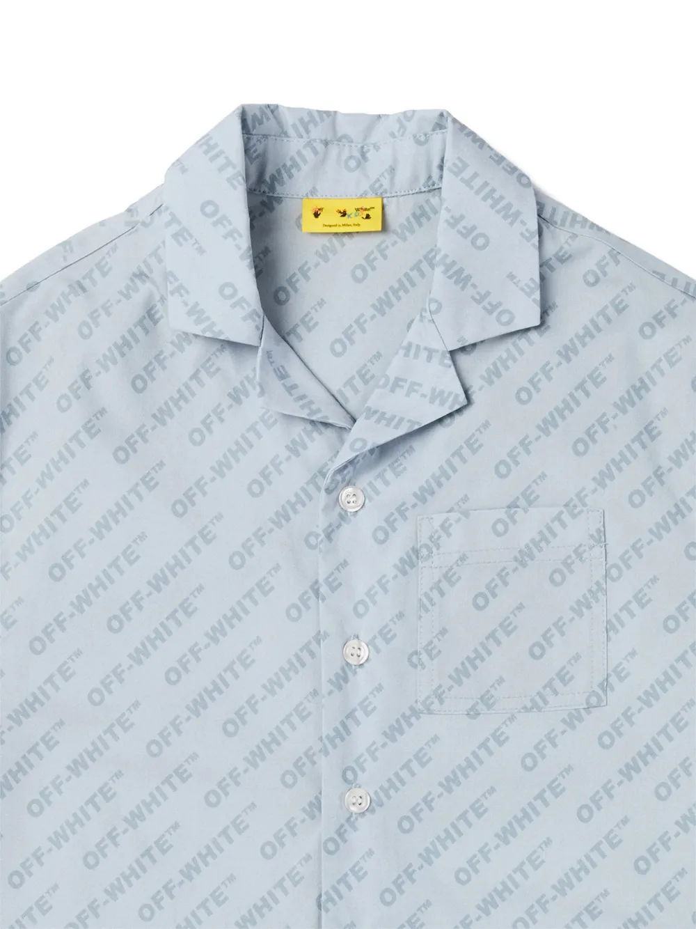 Off-White Kids Shirt met logoprint Blauw