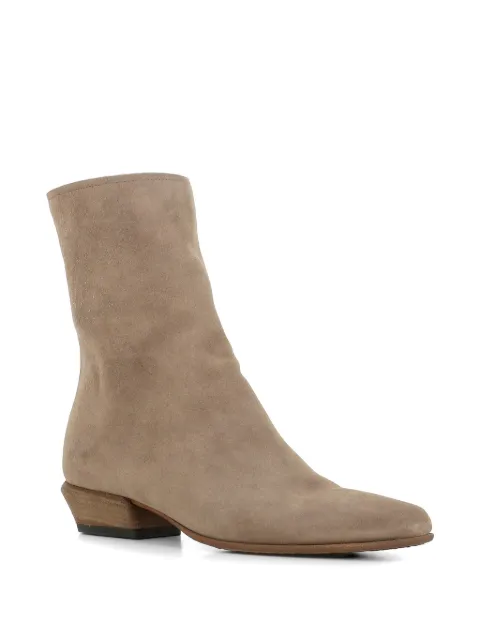 Pantanetti back-zip suede ankle boots