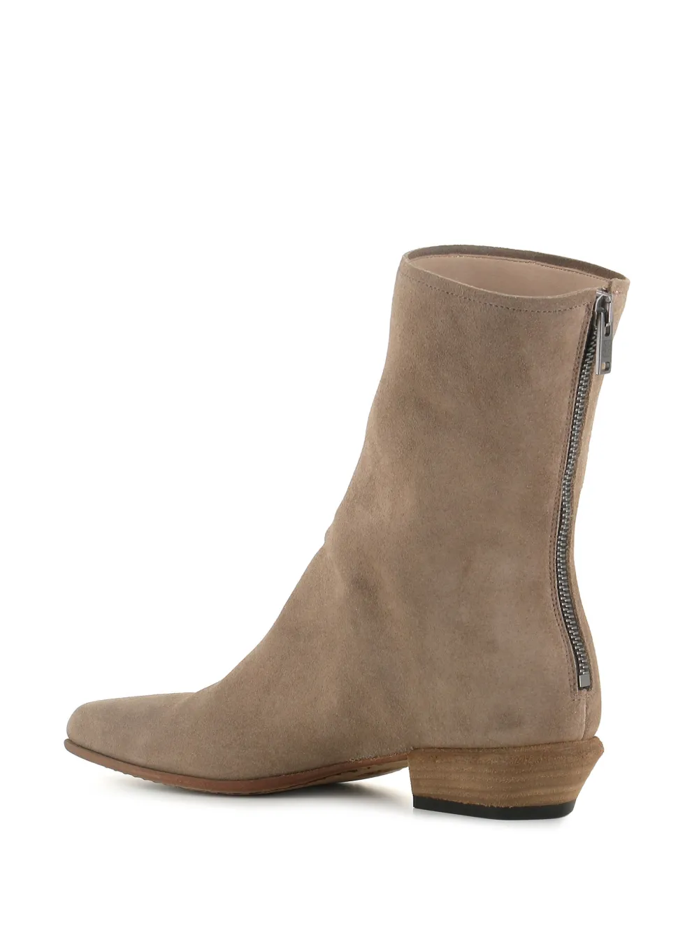 Pantanetti back-zip suede ankle boots Beige