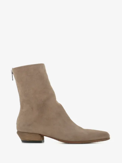 Pantanetti back-zip suede ankle boots