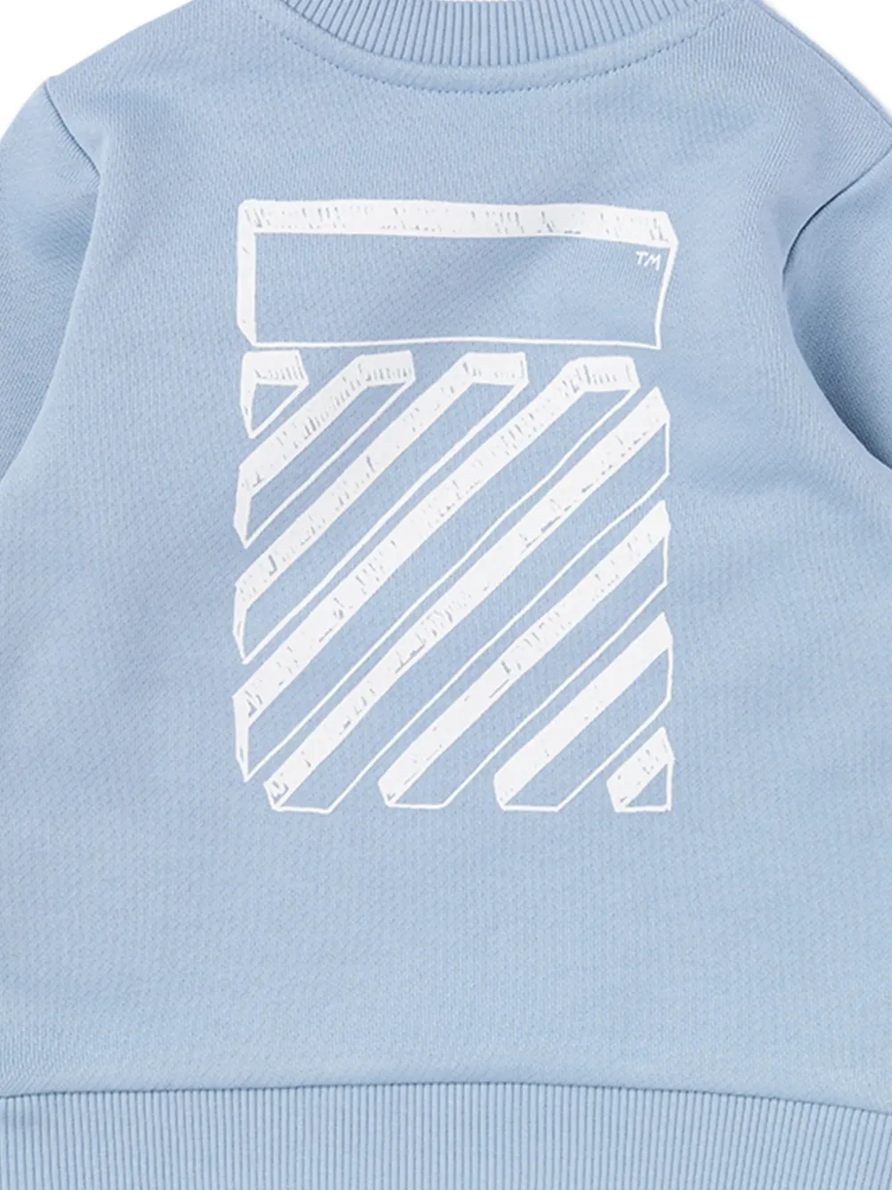  Off-white Kids Jersey Con Logo Estampado - Azul 