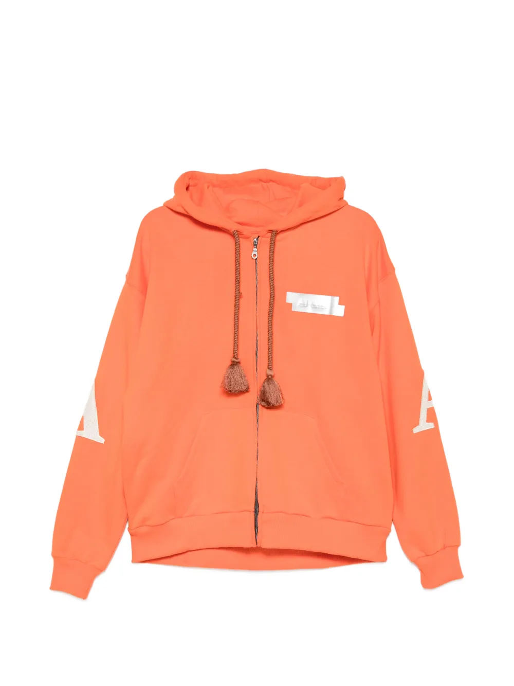 AL AIN tassel-detail zip-up hoodie - Arancione