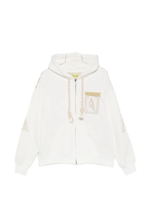 AL AIN logo-patch zip-up hoodie