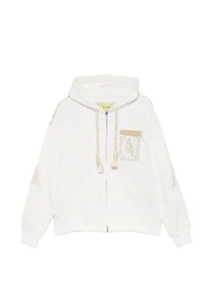 ERL Varsity zip-up Hoodie | White | FARFETCH SG