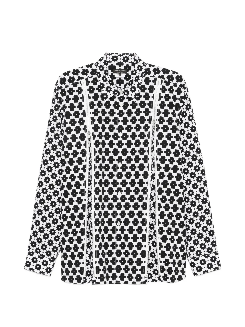 Comme des Garçons Homme Plus geometric-pattern shirt - Schwarz