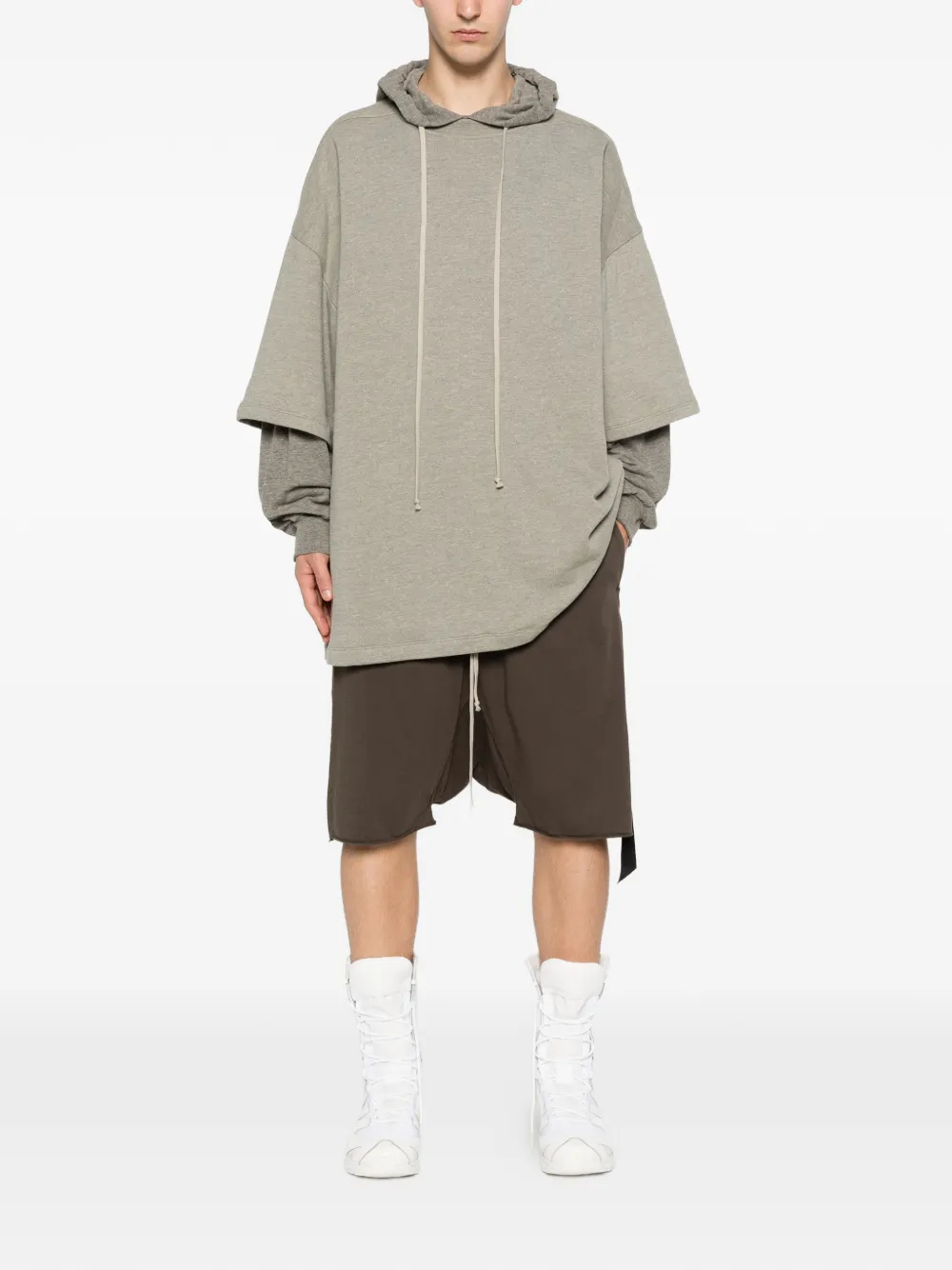 Rick Owens DRKSHDW Shorts met trekkoord en split Bruin