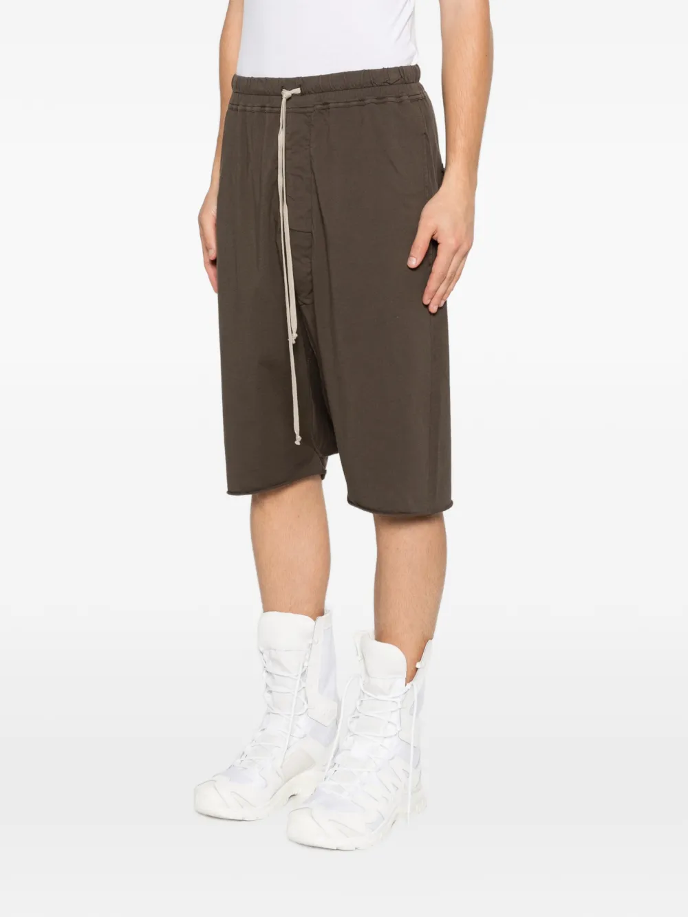Rick Owens DRKSHDW Shorts met trekkoord en split Bruin