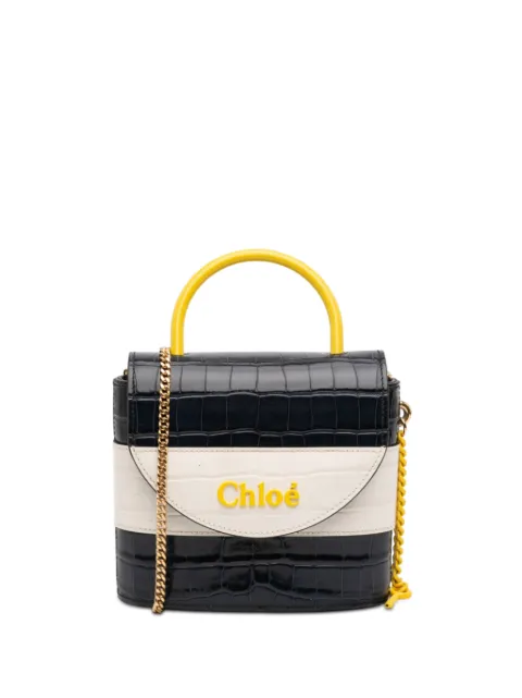 Chloé Pre-Owned bolsa satchel Aby Lock de piel con relieve de piel de cocodrilo tricolor 2019